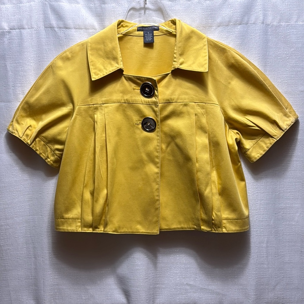 Chelsea & Theodore Yellow Short-Sleeve Blazer (NWOT)
